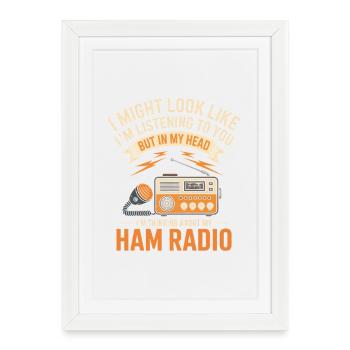 Ham Radio Daydreams Tee - Framed poster (27 × 37 cm) - white - Front
