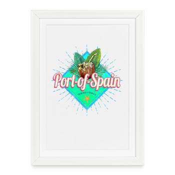 Port of Spain Trinidad and Tobago Holiday Souvenir - Framed poster (27 × 37 cm) - white - Front