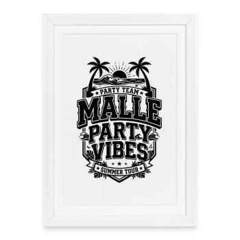 Vibrations de fête Malle : dicton de Majorque - Affiche encadrée (27 × 37 cm) - blanc - Devant