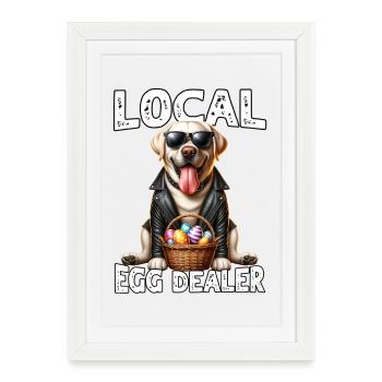 Marchand d’œufs de Labrador de Pâques - Affiche encadrée (27 × 37 cm) - blanc - Devant