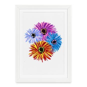Colorful Blossoms Flowers Flower Flora Garden - Framed poster (27 × 37 cm) - white - Front
