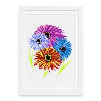 Flowers Summer Garden Flower Blossoms Flora - Framed poster (27 × 37 cm) - white - Front