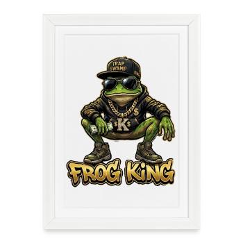 Roi grenouille Gangsters Vêtements de ville - Affiche encadrée (27 × 37 cm) - blanc - Devant
