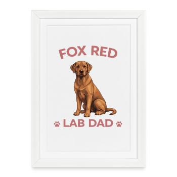 Papa labrador rouge renard Chemise Papa Labrador Père chien - Affiche encadrée (27 × 37 cm) - blanc - Devant