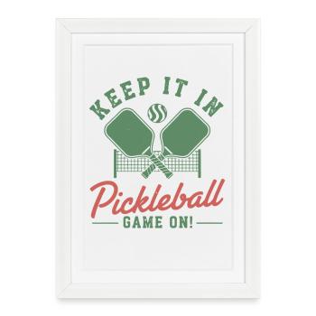Pickleball Garde ça en jeu Sur un joueur drôle de cornichon - Affiche encadrée (27 × 37 cm) - blanc - Devant