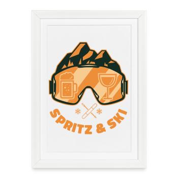 Spritz & Ski – Après-Ski Winter Spritz - Affiche encadrée (27 × 37 cm) - blanc - Devant