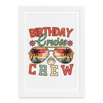 Birthday Cruise Crew Family Vacation Cruising - Framed poster (27 × 37 cm) - white - Front