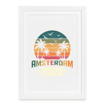 Amsterdam 2026 - Affiche encadrée (27 × 37 cm) - blanc - Devant