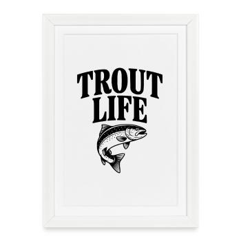 Vie de la truite - Affiche encadrée (27 × 37 cm) - blanc - Devant