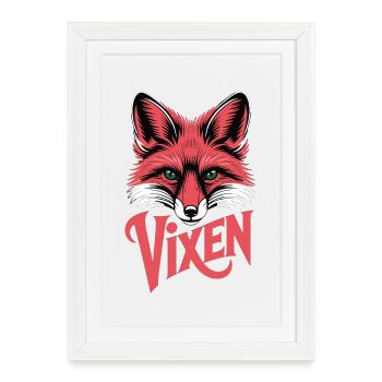 Tête de renard Vixen Tête Statement Chemise Animal Sauvage - Affiche encadrée (27 × 37 cm) - blanc - Devant