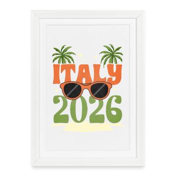 Italy 2026 - Framed poster (27 × 37 cm) - white - Front