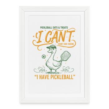 Joueur drôle de pickleball Je ne peux pas J’ai du pickleball - Affiche encadrée (27 × 37 cm) - blanc - Devant