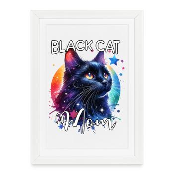 Black Cat Mom - Framed poster (27 × 37 cm) - white - Front