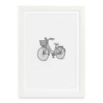 Vélo classique de vélo urbain - Affiche encadrée (27 × 37 cm) - blanc - Devant