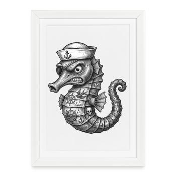 Captain Seahorse is in a bad mood today - Framed poster (27 × 37 cm) - white - Front