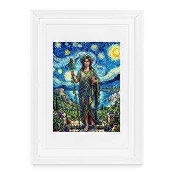 Dionysus Starry Night - Framed poster (27 × 37 cm) - white - Front