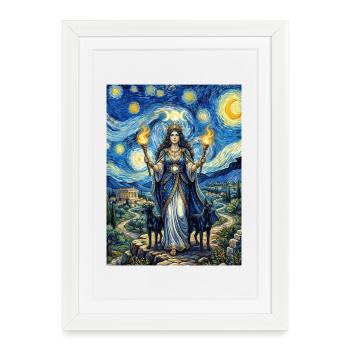 Hécate Nuit étoilée - Affiche encadrée (27 × 37 cm) - blanc - Devant