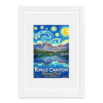 Parc national de Kings Canyon, Californie - Affiche encadrée (27 × 37 cm) - blanc - Devant
