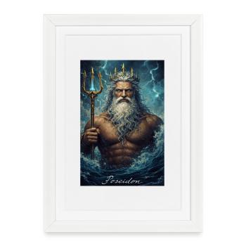 Portrait de Poséidon - Affiche encadrée (27 × 37 cm) - blanc - Devant