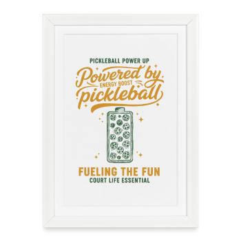 Pickleball Powered By Pickle Ball Funny Player - Framed poster (27 × 37 cm) - white - Front