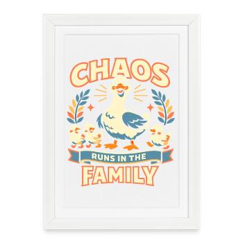 Chaos des oies - Affiche encadrée (27 × 37 cm) - blanc - Devant