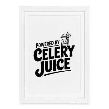Alimenté par du jus de céleri - Affiche encadrée (27 × 37 cm) - blanc - Devant