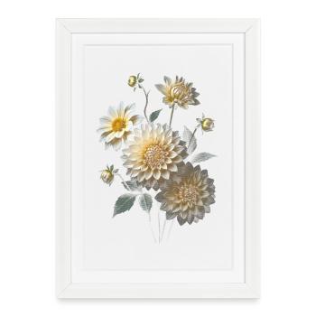 Dahlia Magic Cream - Framed poster (27 × 37 cm) - white - Front