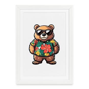 Vacances de Bear Comic - Affiche encadrée (27 × 37 cm) - blanc - Devant