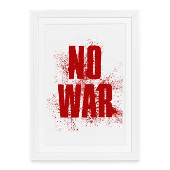 PAS DE GUERRE – Déclaration pour la paix contre la guerre - Affiche encadrée (27 × 37 cm) - blanc - Devant