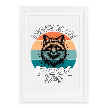 Renard Rouge Renard Renard - Affiche encadrée (27 × 37 cm) - blanc - Devant