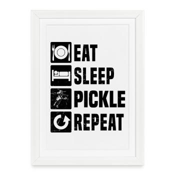 Cadeau sportif de pickleball pour les fans de la scène pickleball - Affiche encadrée (27 × 37 cm) - blanc - Devant