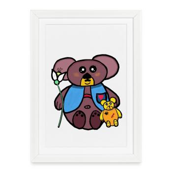Teddy Teddy Bears Enfants Ours en Peluche - Affiche encadrée (27 × 37 cm) - blanc - Devant