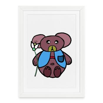Teddy Teddy Ours Enfants Ours Enfants Ours - Affiche encadrée (27 × 37 cm) - blanc - Devant