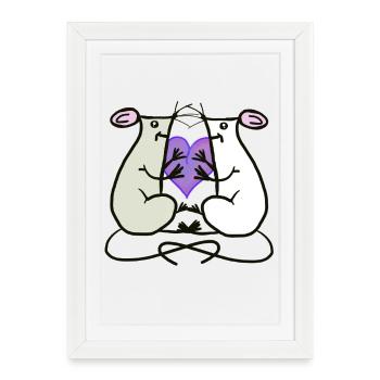 Rats, Mice, Heart, Valentine, Friends - Framed poster (27 × 37 cm) - white - Front