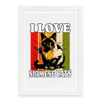 I Love Siamese Cat - Framed poster (27 × 37 cm) - white - Front