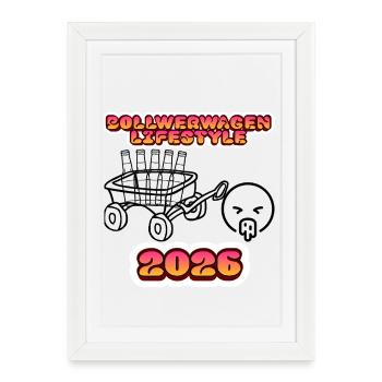 Mode de vie en charrette à main 2026 – Tournée rétro de la fête des pères - Affiche encadrée (27 × 37 cm) - blanc - Devant
