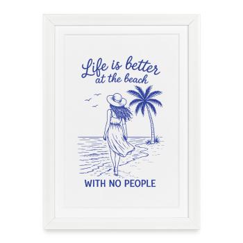 Chemise de plage Vacances drôles sans humain - Affiche encadrée (27 × 37 cm) - blanc - Devant