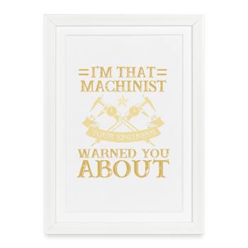 Opérateur de machine de découpe, tourneur, fraise, fraise, machiniste CNC - Affiche encadrée (27 × 37 cm) - blanc - Devant