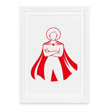 Citation de travailleur social : Héros du travail social - Affiche encadrée (27 × 37 cm) - blanc - Devant