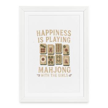 Happiness Mahjong with the Girls - Framed poster (27 × 37 cm) - white - Front