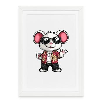 Vacances de la Souris - Affiche encadrée (27 × 37 cm) - blanc - Devant