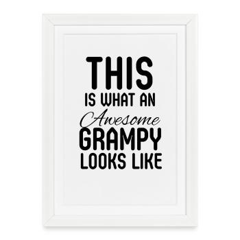 This Is What An Awesome Grampy Looks - Framed poster (27 × 37 cm) - white - Front