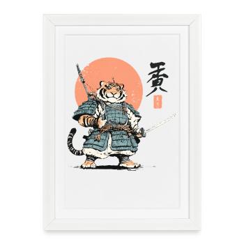 Tiger Samurai Armor Katana - Framed poster (27 × 37 cm) - white - Front