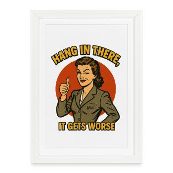 Vintage Women Thumbs Up Satire - Framed poster (27 × 37 cm) - white - Front