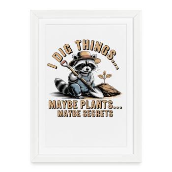 Raccoon Gardener: Digging Secrets - Framed poster (27 × 37 cm) - white - Front