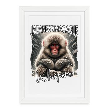 Japanese Macaque Whisperer - Framed poster (27 × 37 cm) - white - Front