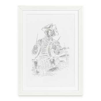 Illustration de la batterie de George Washington - Affiche encadrée (27 × 37 cm) - blanc - Devant