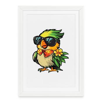 Vacances de bandes dessinées Parrot - Affiche encadrée (27 × 37 cm) - blanc - Devant