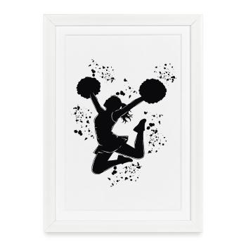 Cheerpom pom girls Mom Cheerleading - Affiche encadrée (27 × 37 cm) - blanc - Devant