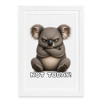Grummeliger Koala – Not Today - Affiche encadrée (27 × 37 cm) - blanc - Devant